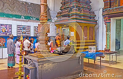 The worship in Munneswaram Kovil Editorial Stock Photo