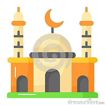 Worship place for muslims, islamic holy place vector in editable style Vector Illustration