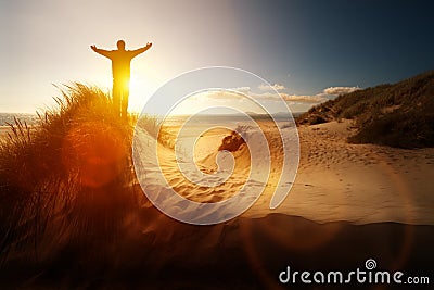 Worship and praise on a beach Stock Photo