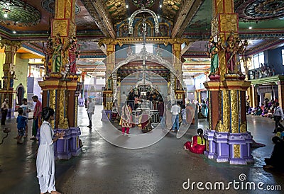 The Sri Muthumariamman Thevasthanam Hindu Temple at Matale in central Sri Lanka. Editorial Stock Photo