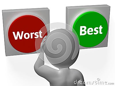 Worst Best Buttons Show Worse Or Better Stock Photo