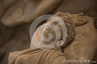 Wounded or Fallen Amazon Classical Sculpture | Amazzone Caduta | Detail I. Editorial Stock Photo