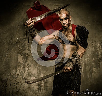 Wounded Gladiator With Sword Stock Photos - Image: 36754123