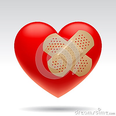 Wounded heart Vector Illustration