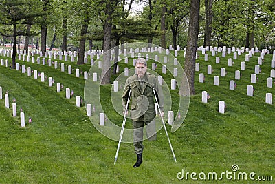Wounded Warrior Combat Veteran, Soldier Hero, Sacrifice Stock Photo
