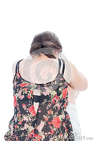 Wounds on a girls's back after beeing beaten Stock Photo