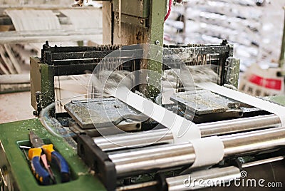 Woven bag factory workshop Stock Photo