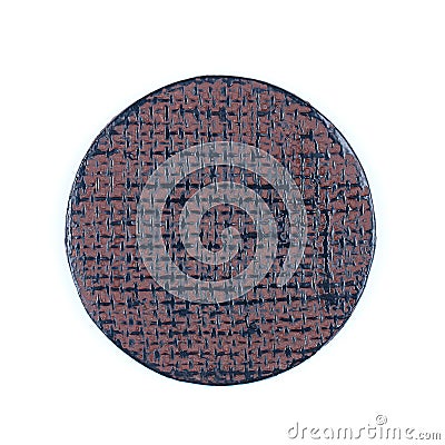 woven bamboo coaster isolated on white Stock Photo