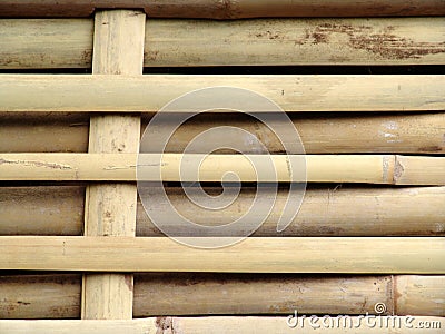 Woven bamboo fence Stock Photo