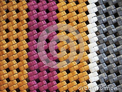 Woven good of plastic materials Stock Photo