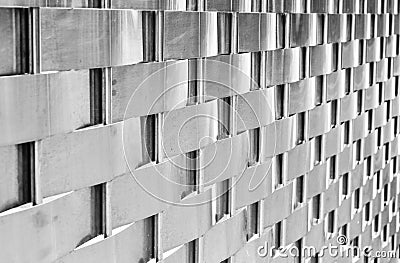 Woven metal Silver weaving art abstracts background Stock Photo