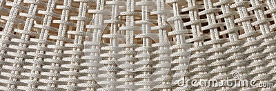 Woven panoramic light background. Simple background of bright ropes Stock Photo