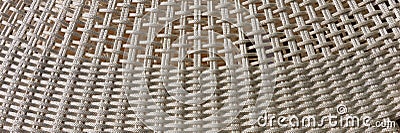Woven panoramic light background. Simple background of bright ropes Stock Photo