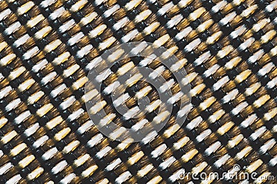 Woven pattern from threads macro. fabric texture. textile background close up Stock Photo