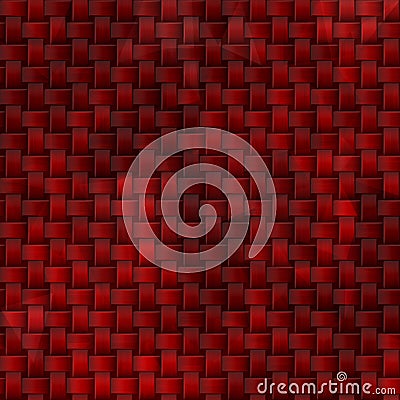 Woven rattan wicker weave pattern background - red color Stock Photo