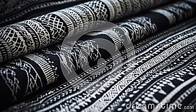 Woven wool kilim rug, a traditional textile decoration for homes generated by AI Stock Photo