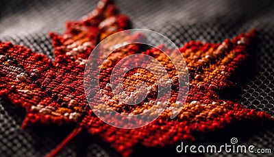 Woven wool rug with vibrant abstract pattern generated by AI Stock Photo