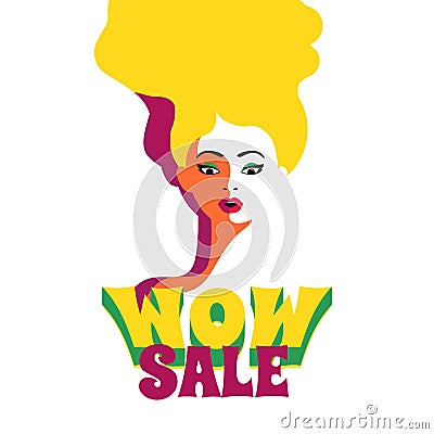 WOW expression illustration Vector Illustration