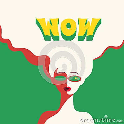 WOW expression illustration Vector Illustration