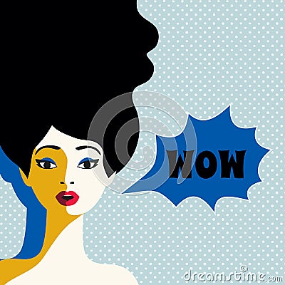 WOW expression illustration Vector Illustration