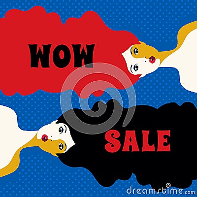 WOW expression illustration Vector Illustration