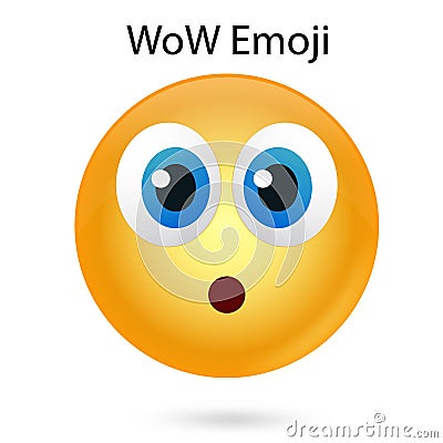 Wow react smiley face with vector file Stock Photo