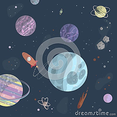 Wow space vector picture illustration Stock Photo