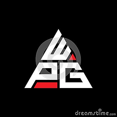 WPG triangle letter logo design with triangle shape. WPG triangle logo design monogram. WPG triangle vector logo template with red Vector Illustration