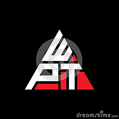 WPT triangle letter logo design with triangle shape. WPT triangle logo design monogram. WPT triangle vector logo template with red Vector Illustration