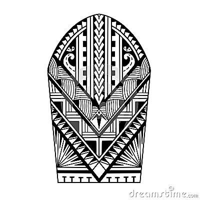 Wrap around arm polynesian tattoo design. Pattern aboriginal samoan. Vector Illustration