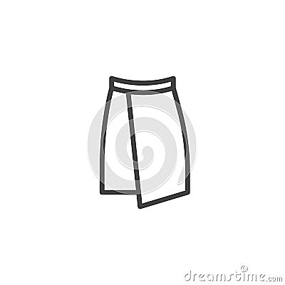 Wrap skirt line icon Vector Illustration