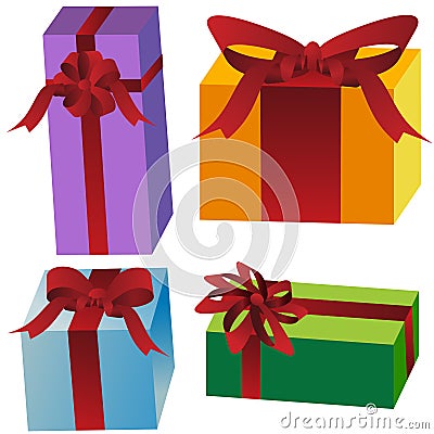 Wrapped Gifts Vector Illustration