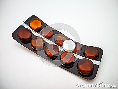 Wrapper of Drug medicines pills Stock Photo