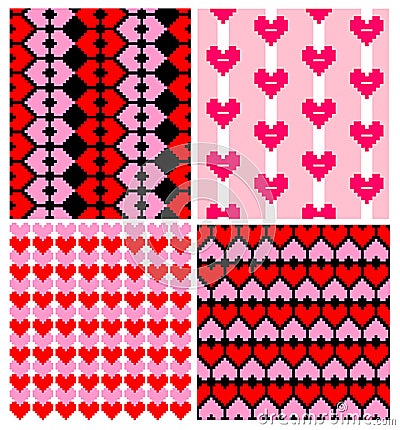 Wrappers with hearts pattern Vector Illustration