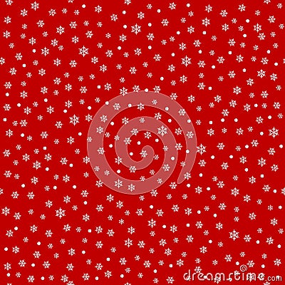 Wrapping paper seamless background with silver snow flakes Vector Illustration