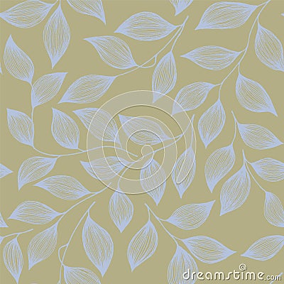 Herbal sketchy repeating background pattern with nature elements. Vector Illustration