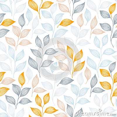 Wrapping tea leaves pattern seamless vector illustration. Vector Illustration