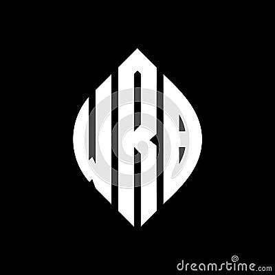 WRB circle letter logo design with circle and ellipse shape. WRB ellipse letters with typographic style. The three initials form a Vector Illustration