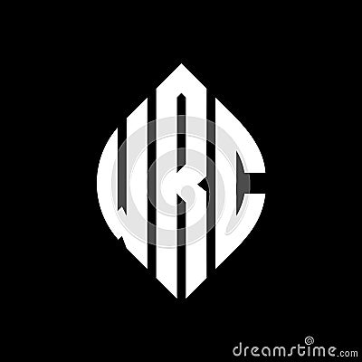 WRC circle letter logo design with circle and ellipse shape. WRC ellipse letters with typographic style. The three initials form a Vector Illustration