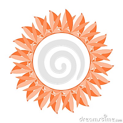Wreath of abstract orange leaves icon element Vector Illustration