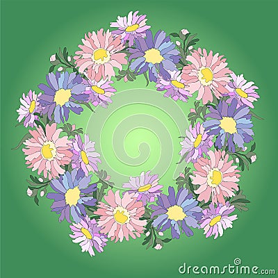 Wreath of asters Stock Photo