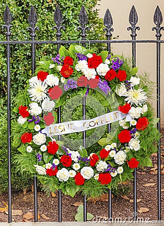 Wreath DC Office Killed Blair House Building Washington DC Stock Photo