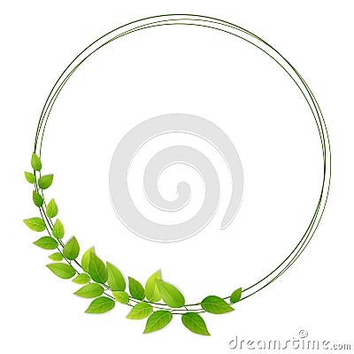 Wreath of fresh green leaves Vector Illustration