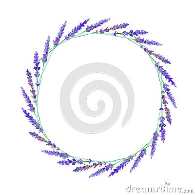 Wreath with lavander floral Cartoon Illustration