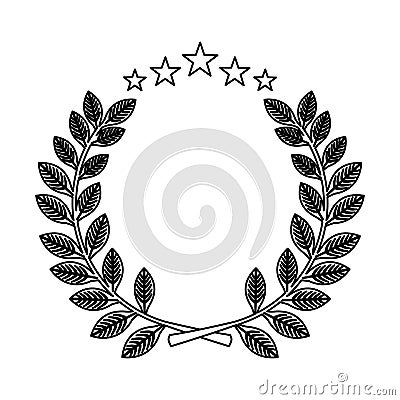 Wreath leafs crown emblem Vector Illustration