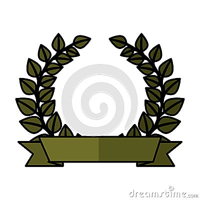 Wreath leafs crown emblem Vector Illustration