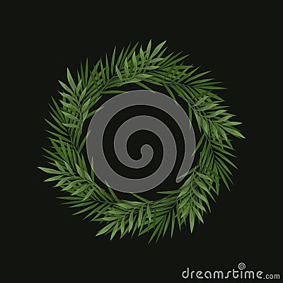 Wreath of leaves black Vector Illustration