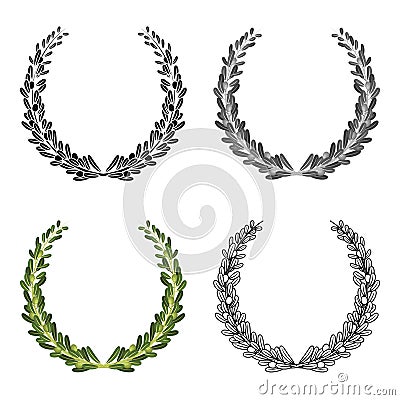 Wreath from olive branches.Olives single icon in cartoon style vector symbol stock illustration web. Vector Illustration