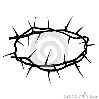 Wreath of thorns. Silhouette drawing Stock Photo