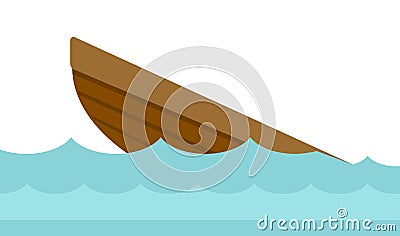 Wreck of a boat vector cartoon illustration. Vector Illustration